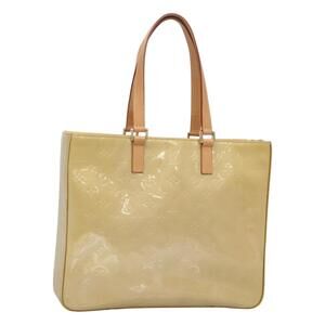 LOUIS VUITTON Monogram Vernis Columbus Tote Bag Beige M91023